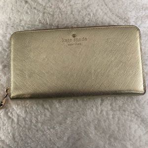 Gold Kate Spade Continental Wallet